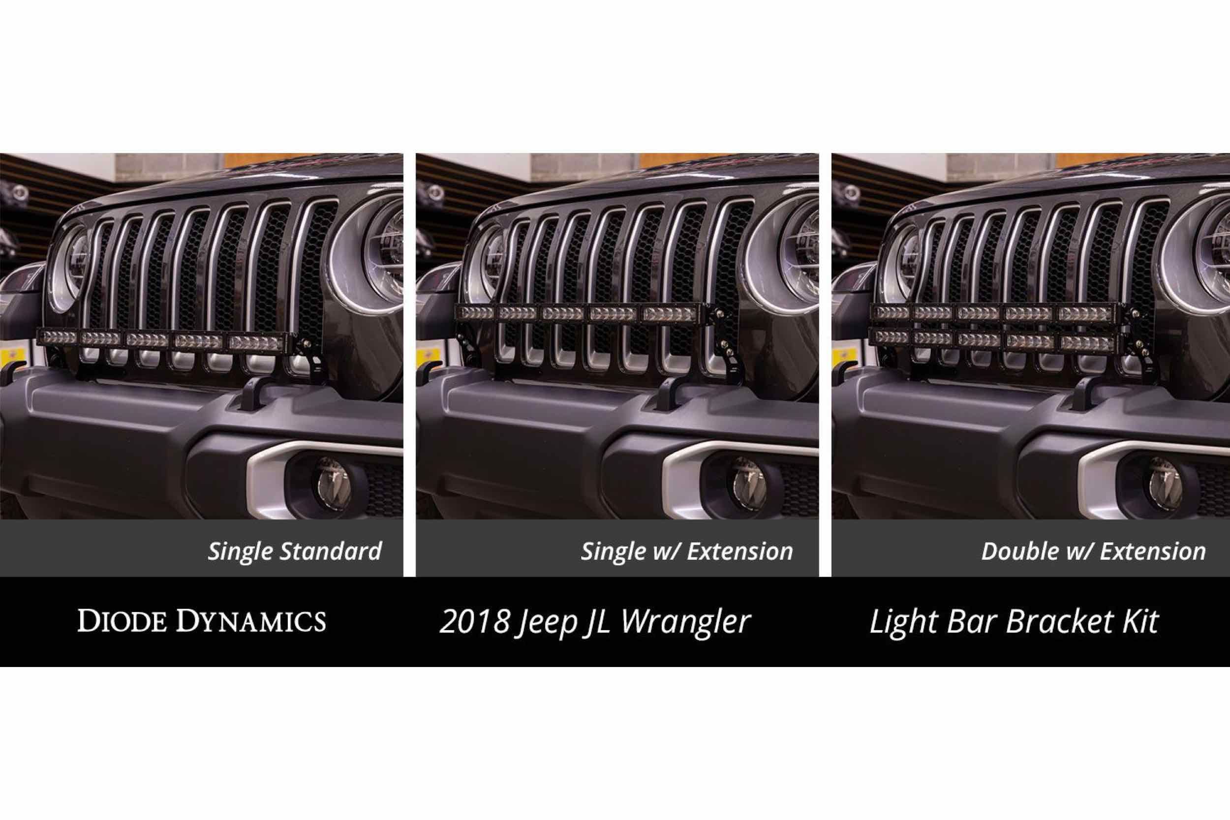 Diode D. Jeep Wrangler JL Bumper Mount LED Light Bar Kit TRS DD6077